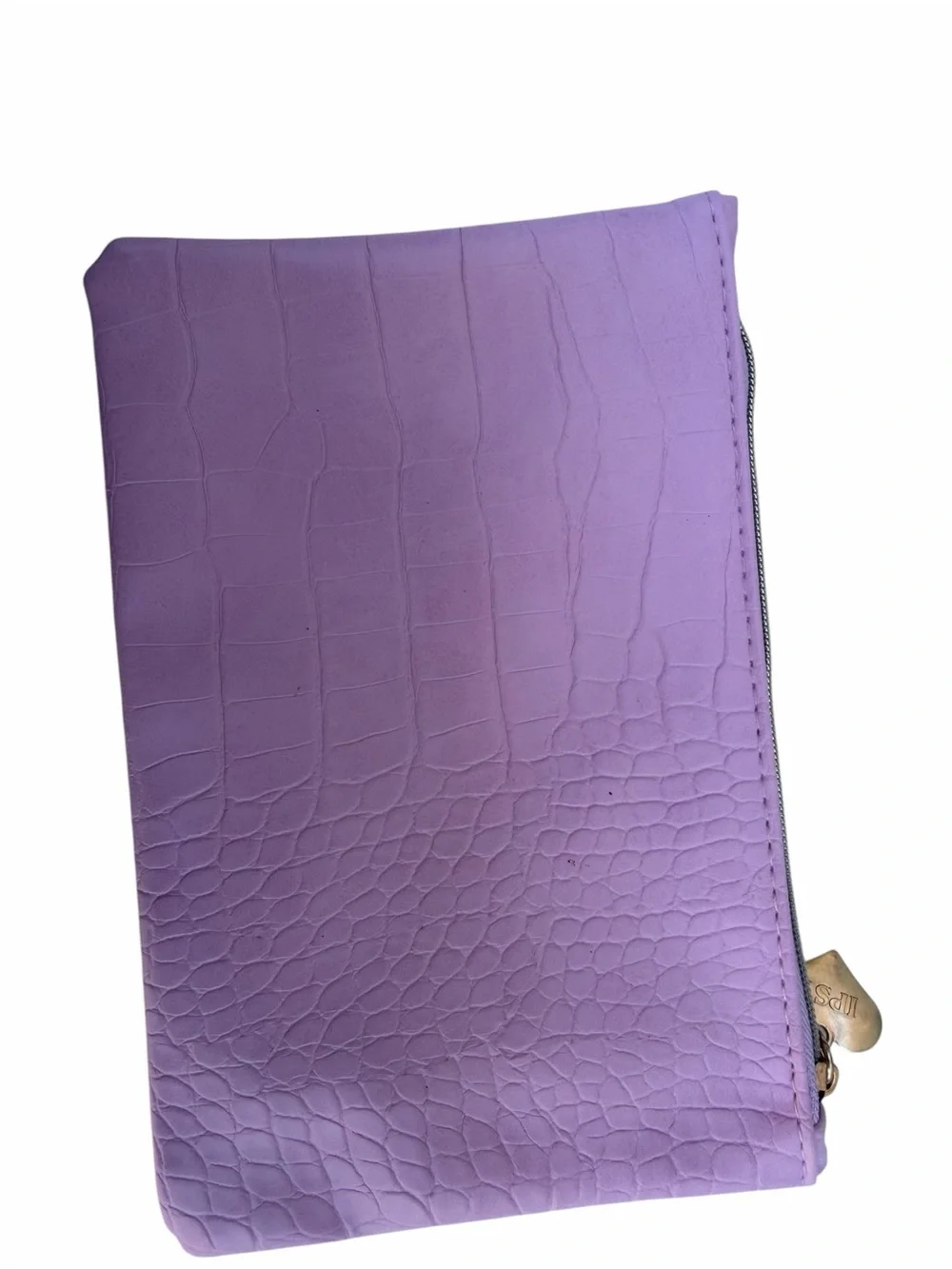 Pink Croc-Embossed Zip Pouch - Women Bags